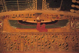 The goddess Nepthys, benefactor and protector of the dead. Tomb of Seti I, Valley of the Kings. Nepthys was the mother of Anubis.