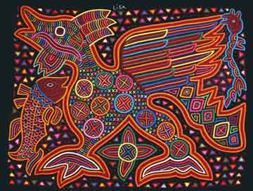 Picture 36a: Molas with the feathered serpent.