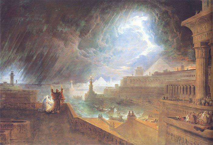 Figure 7: Thunderstorm of Hail and Fire: Seventh Plague of Egypt, John Martin, 1823 https://commons.wikimedia.org/wiki/File%3AMartin%2C_John_-_The_Seventh_Plague_-_1823.jpg