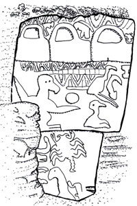 stencil Bas relief megalith