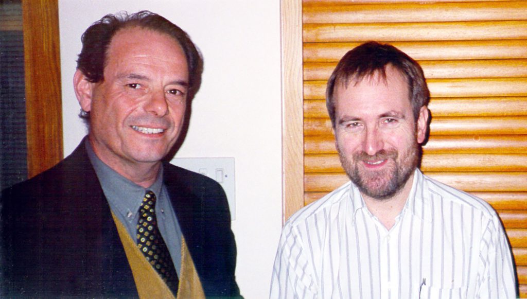 Professor Chris Stringer on the right, main speaker at the January 1998 meeting in Oxford on Neanderthal Man. Stringer was consulted about this Neanderthal presence in Malta, and on its equivalent latitude in Gorham's Cave in Gibraltar, where he had been excavating when we first met in 1994.